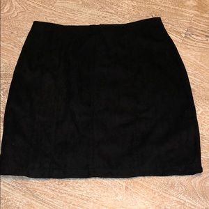 Shein skirt black high waist faux suede